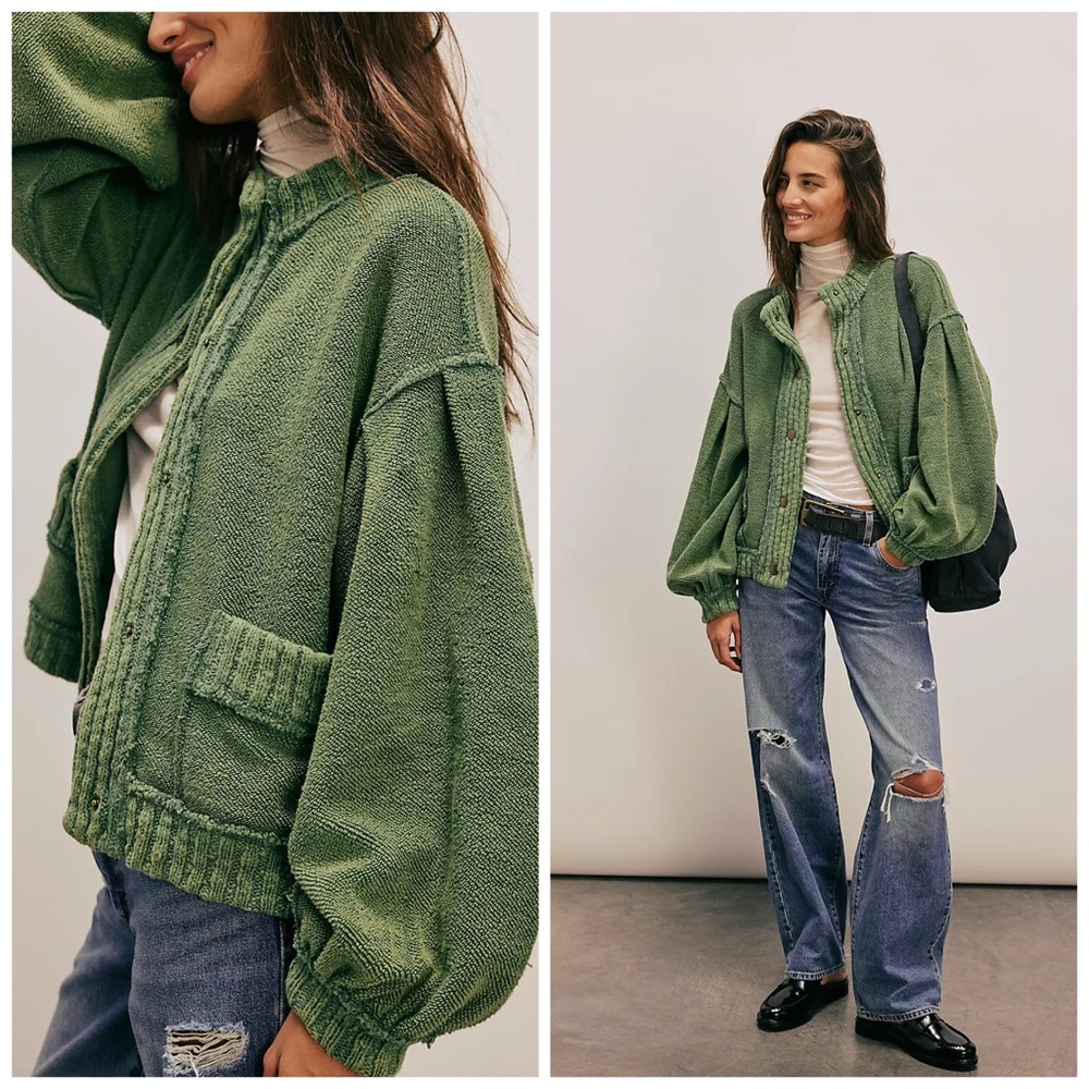 Free People Cute In This‎ Cardi Green Cardigan Sweater XS